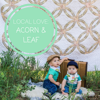 Local Love: Our newest collection Acorn & Leaf bandana bibs