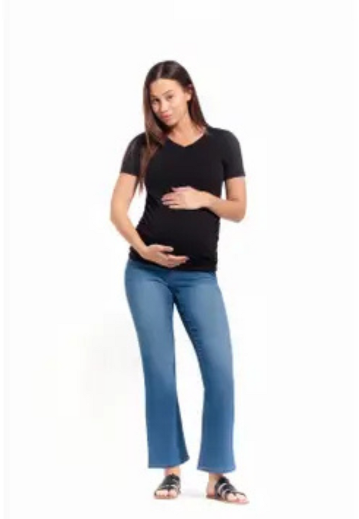 30" Maternity Slim Boot Jean w/ Bellyband in Tobias