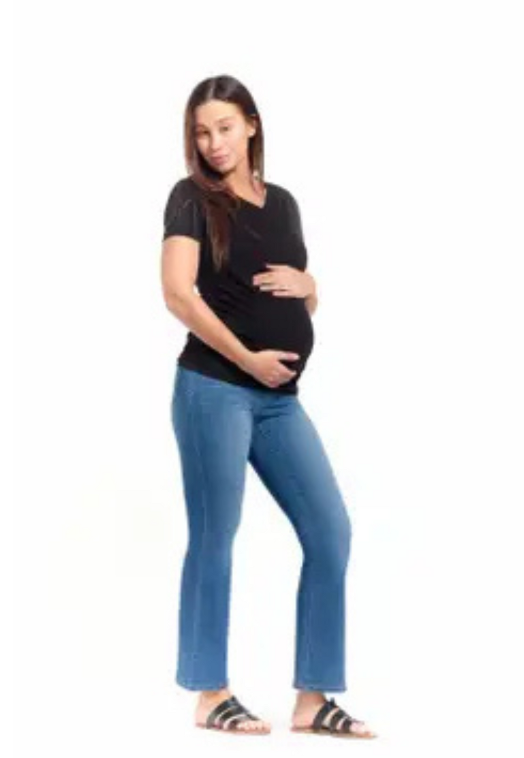 30" Maternity Slim Boot Jean w/ Bellyband in Tobias