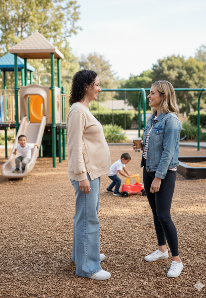 Sienna Maternity and Nursing Crewneck Sweatshirt -Adjustable Side Buttons