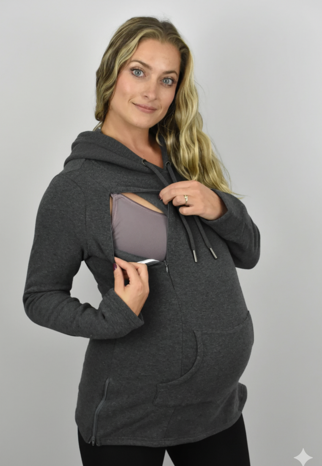 Frankie Fleece Lined Maternity and Nursing Hoodie