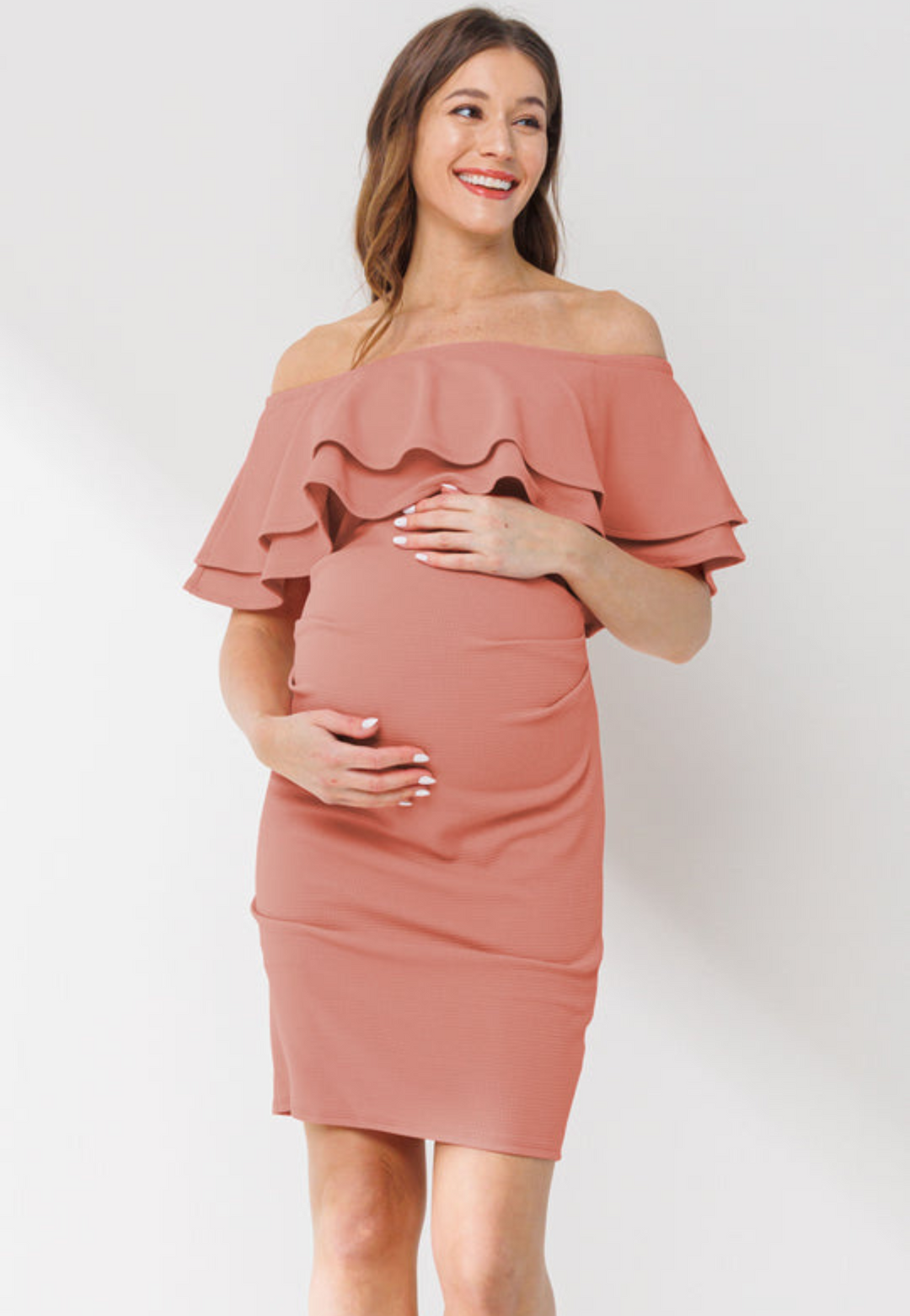 Baby shower dress off the shoulder hot sale