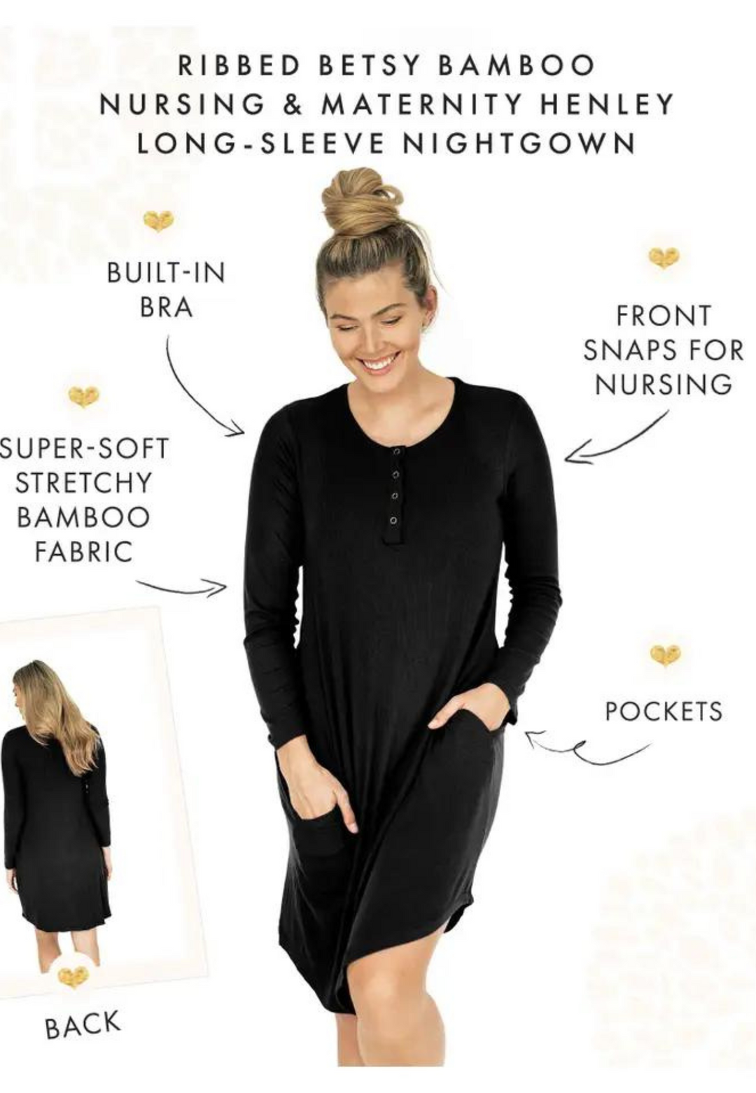 Bamboo Maternity Nursing Nightgown