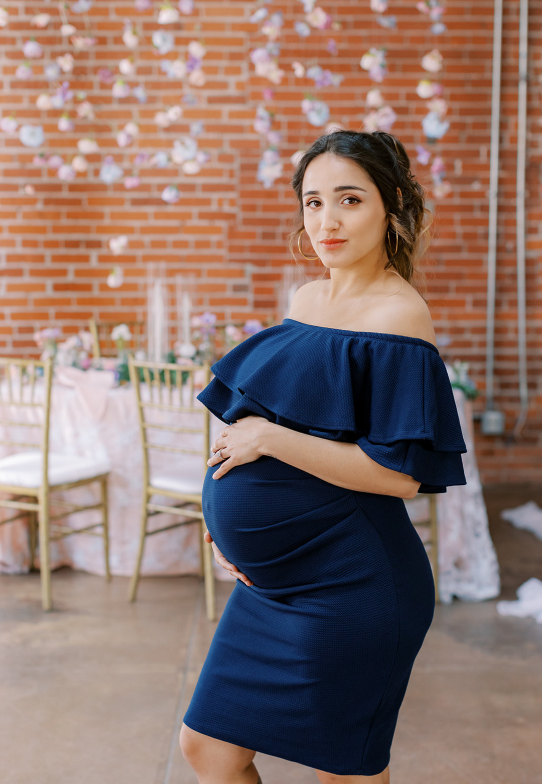 Ella Bella Maternity | Double Ruffle Off Shoulder Dress | Canada Ella Bella Maternity | Double Ruffle Off Shoulder Dress | Canada