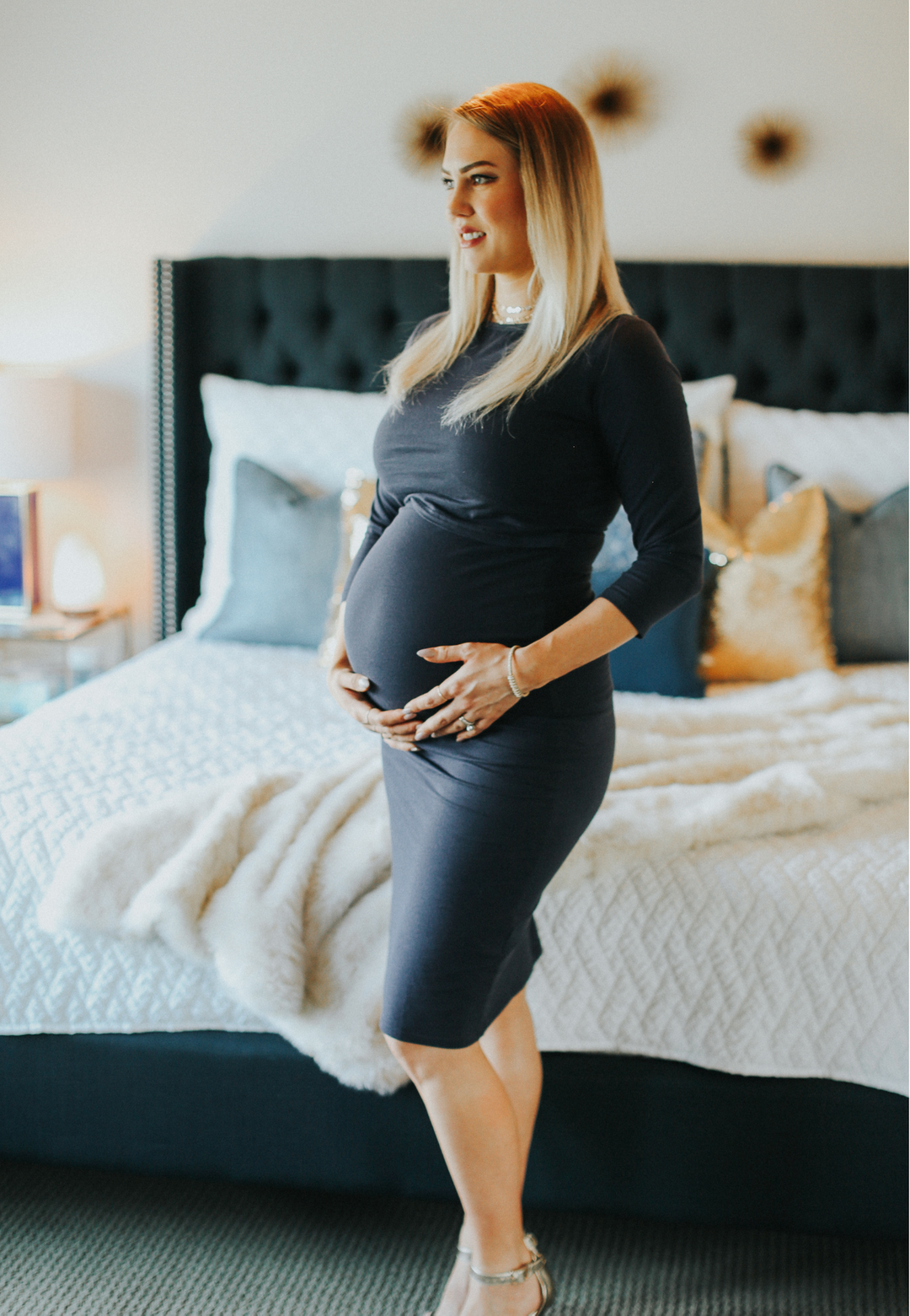 Ella Bella Nursing Taryn 3/4 Sleeve Maternity Nursing Dress