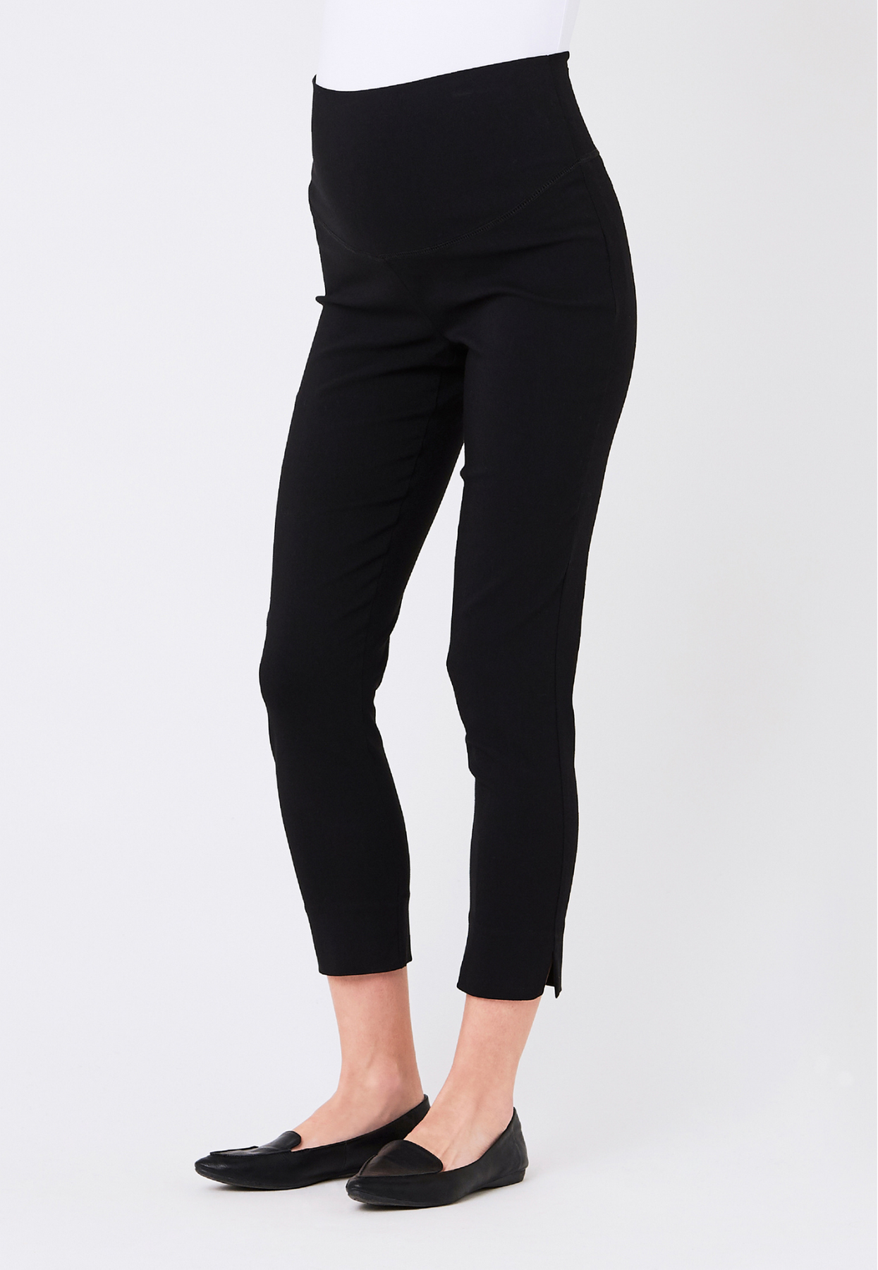 Alana Relaxed Ponti Maternity Work Pants - Ankle or Full in Black
