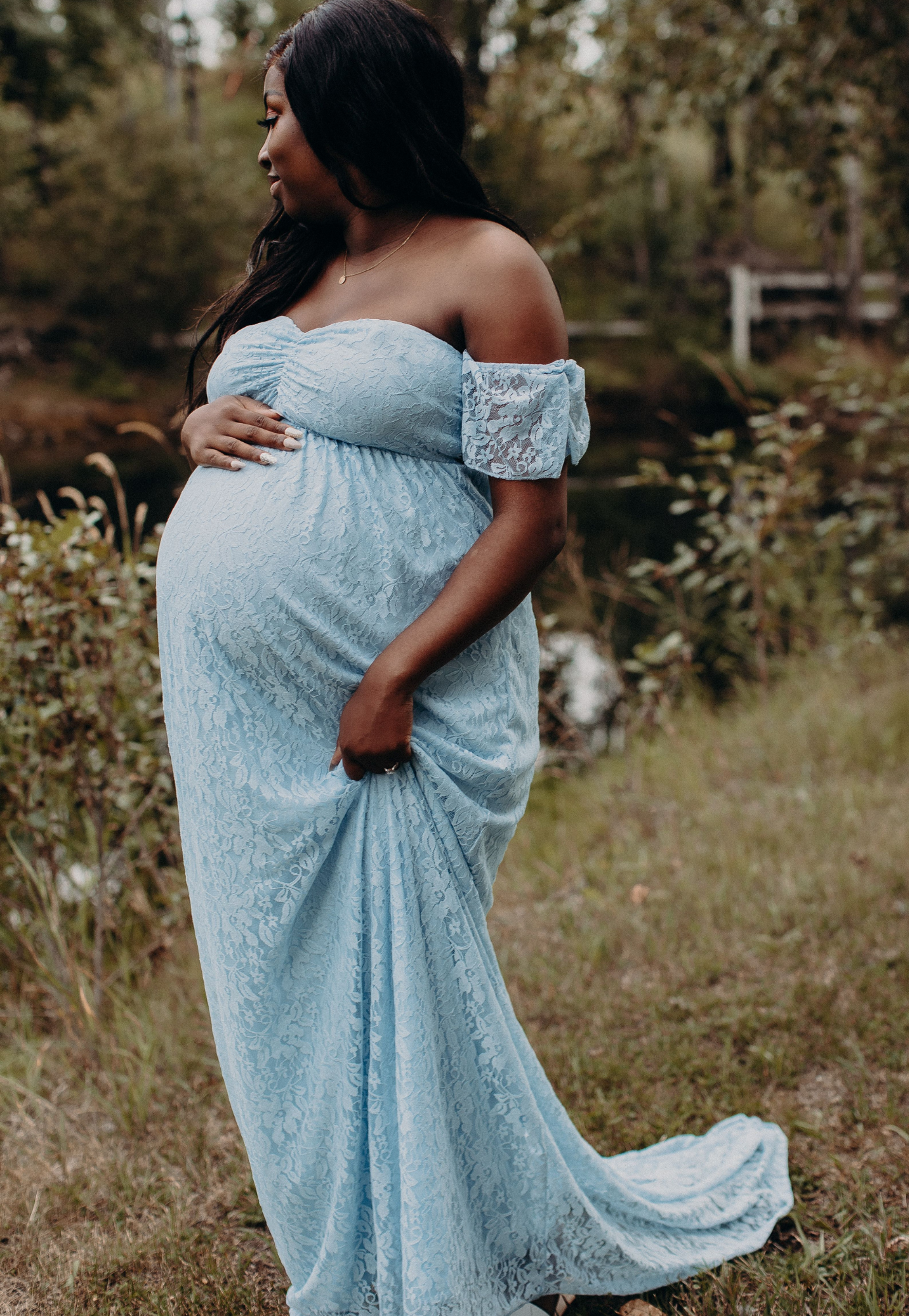 Ella moss gauze hot sale maternity maxi dress